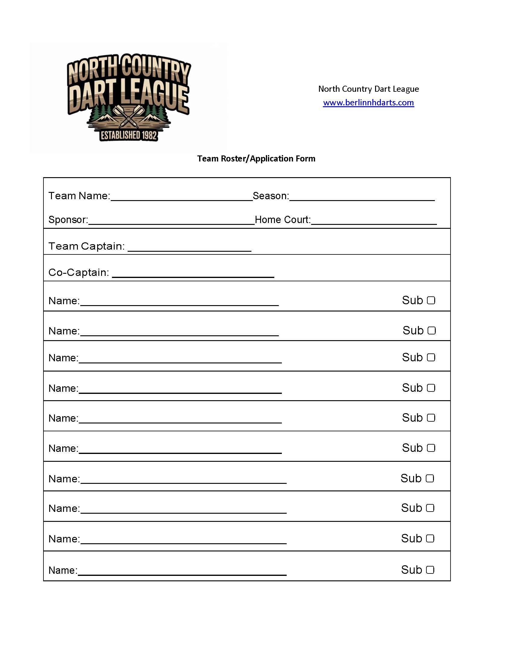 Team Roster Form